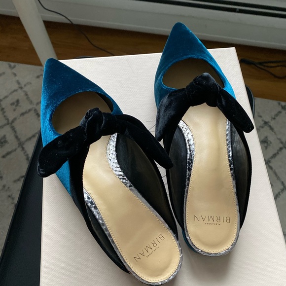 Brand New size 38 Velvet serpent green Evelyn Mules - Picture 2 of 9